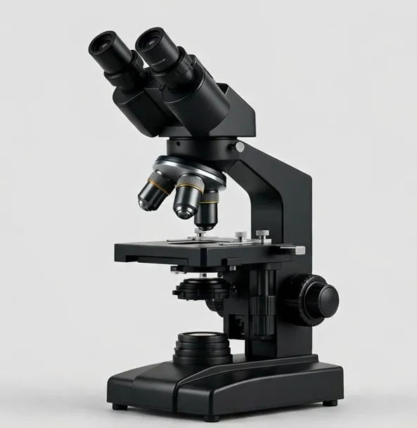 Focara LabBino 40x–2000x Binocular Compound Microscope — Binocular comfort for longer lab sessions, with a double-layer mechanical stage