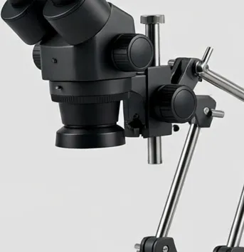 Detail view of the Focara ZoomStereo 7x–45x Stereo Microscope on Boom Stand